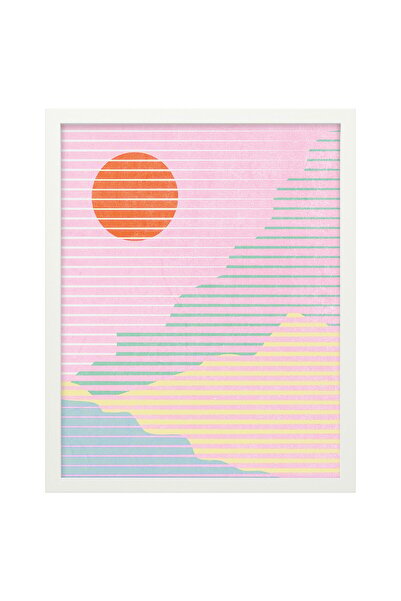 IKEA RÖDALM Frame with poster, striped sunset, 40 x 50 cm
