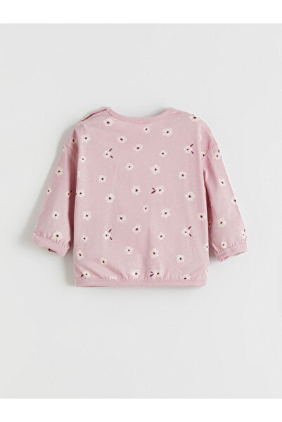 LC Waikiki Pink Crew Neck Floral Baby Girl Pajama Set