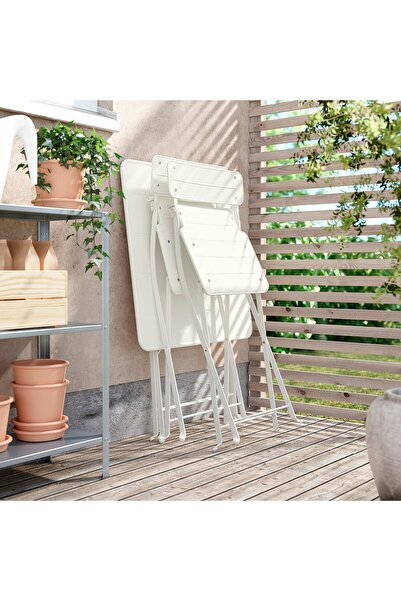 IKEA SUNDSÖ Table, off-white outdoor, 65 x 65 cm