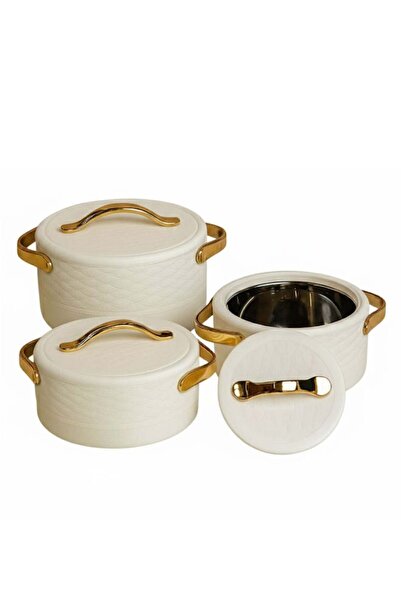 Reem مجموعة حاويات طعام كارتييه من البلاستيك والفولاذ المقاوم للصدأ، 3 قطع، م...