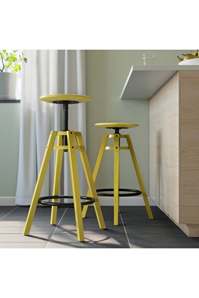 IKEA DALFRED Bar stool, yellow, 63-74 cm