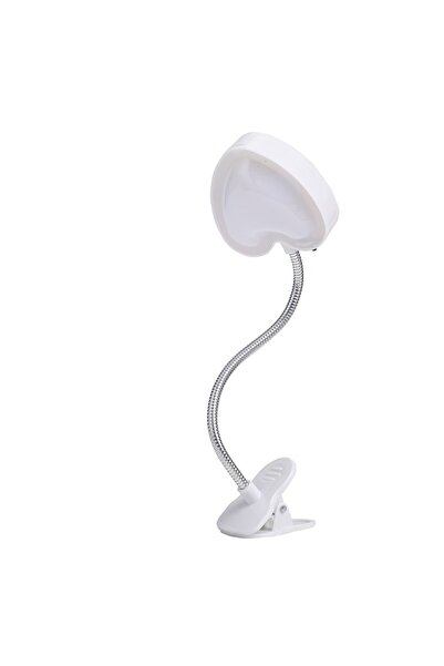 Lawazim Mini Clip LED Light - 3 Piece Heart Shape Flexible Neck Desk Reading Lamp with Strong Clamp