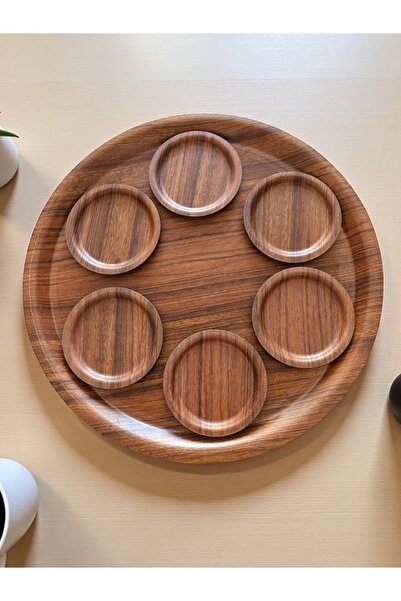 BARITCIOGLU Wooden Tray Tea Coaster Set