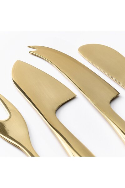 IKEA TILLAGD Cheese knife, set of 4, brass-colour