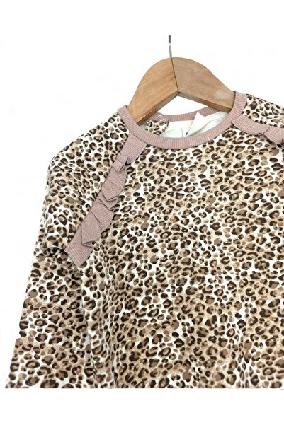 Ege Bebek Baby Girl Winter 3-Layered Leopard Patterned Stylish Baby Set for 6-9-12-18-24 Months