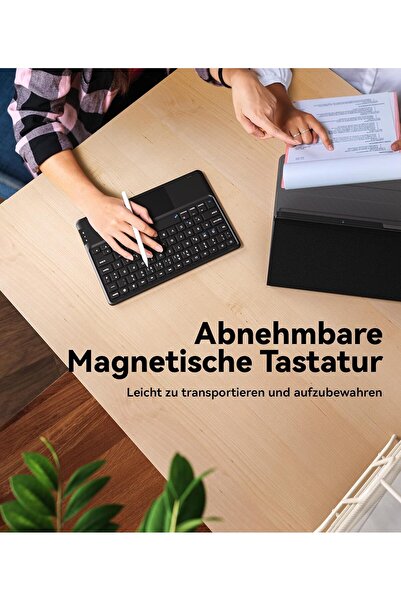 HYX حافظة Samsung Tab A9 Plus مع لوحة مفاتيح، لوحة مفاتيح بلوتوث مغناطيسية قابلة للإزالة مع لوحة لمس