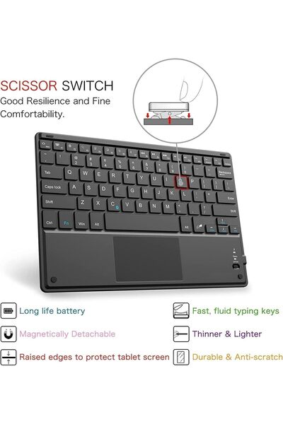 HYX Keyboard Case for Samsung Galaxy Tab A9 Plus 11'' 2023, Magnetically Detachable Bluetooth Keyboard