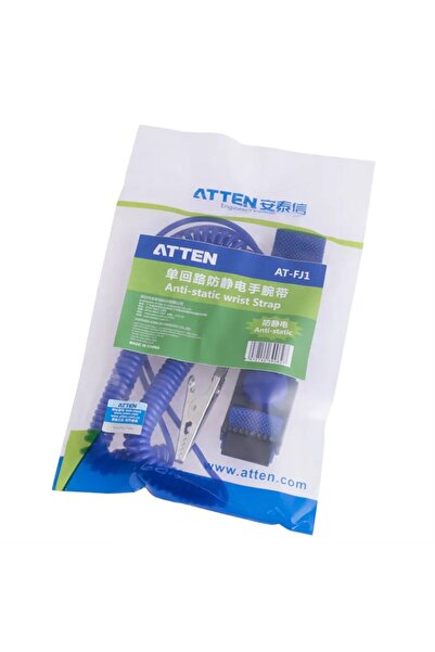ATTEN Bratara Antistatica AT-FJ1, Banda Textila Regrabila, Protectie ESD, Cablu Spiralat, albastru,
