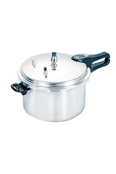 Generic Shopi Pressure Cooker, Aluminium + Stainless Steel Body with Strong Lid & Dual Handles for Cooking
