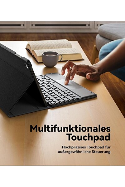 HYX حافظة Samsung Tab A9 Plus مع لوحة مفاتيح، لوحة مفاتيح بلوتوث مغناطيسية قابلة للإزالة مع لوحة لمس