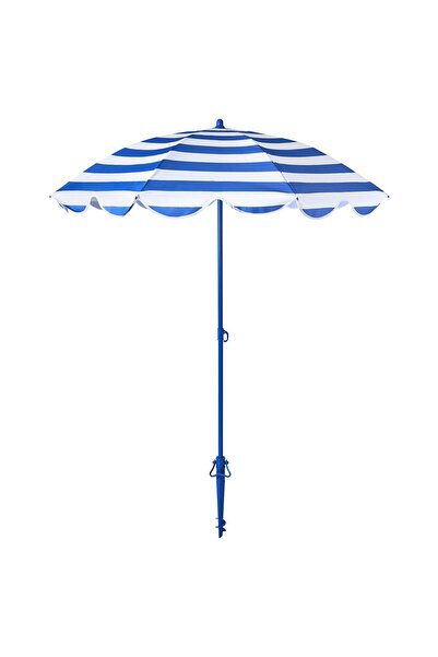 IKEA STRANDÖN Parasol, blue/white, 140 cm