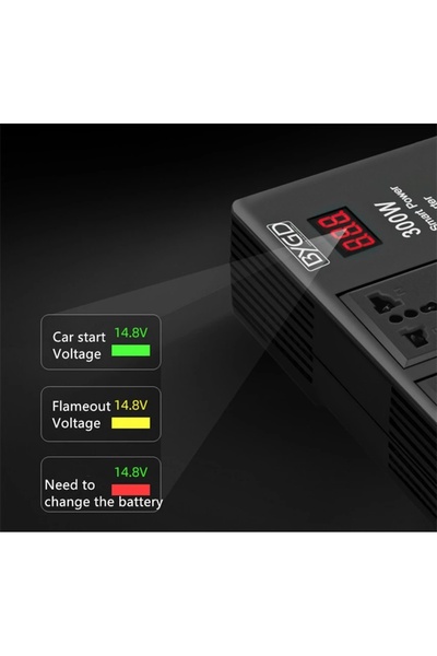 Generic 300W Car Inverter DC 12V to 220V Power Converter with 4 USB Ports