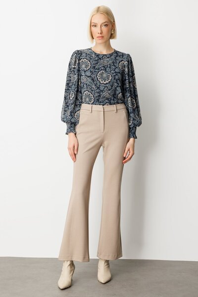 Ekol Glitter Fabric Wide Leg Pants