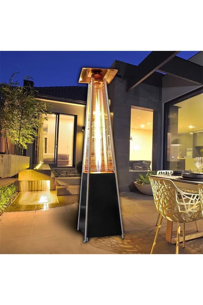 TOSCANA U Outdoor gas fireplace and heater with quartz glass tube for outdoor patios, gardens and restaurants