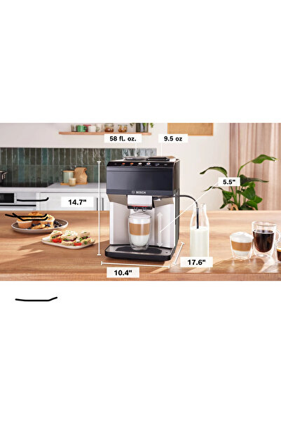 Bosch TPE40307 Espresso Tam Otomatik Kahve Makinesi VeroCafe Metalik inoks gümüş, Piyano siyah