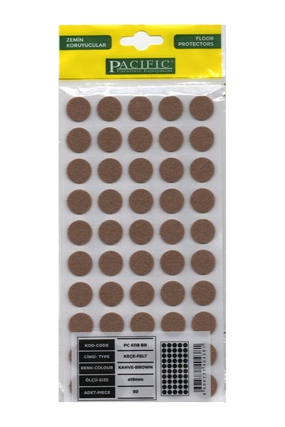 Mobilyap Aksesuar Pacific Yapışkanlı Mobilya Masa Sandalye Parke Zemin Ayak Koruyucu Kaydırmaz Keçesi 1.Kalite