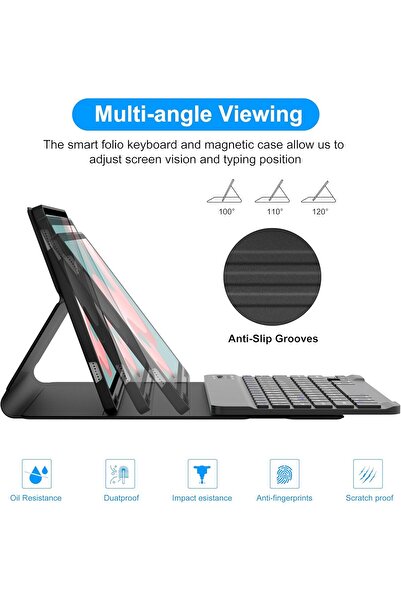 HYX Keyboard Case for SAMSUNG Galaxy Tab A9+ Tablet 11”, Detachable Keyboard Bluetooth, Smart Cover Co