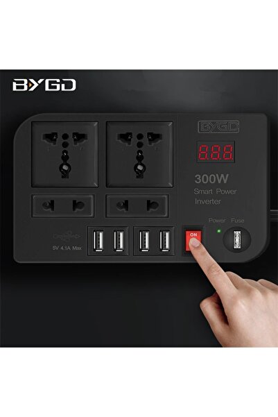 Generic 300W Car Inverter DC 12V to 220V Power Converter with 4 USB Ports