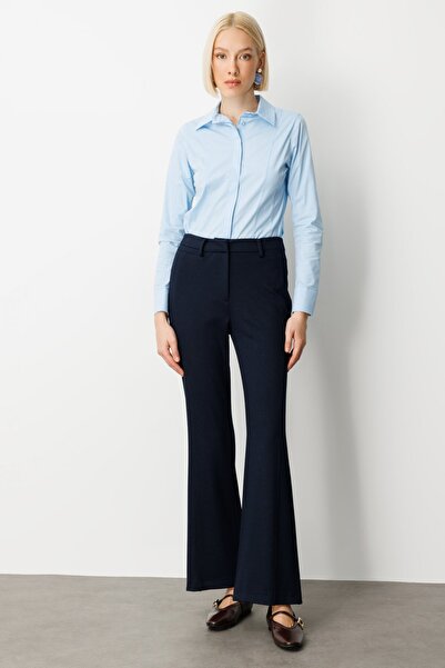 Ekol Glitter Fabric Wide Leg Pants