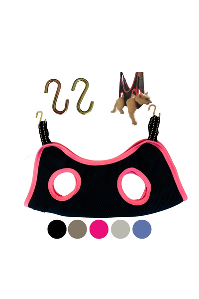 AboutThePerfect Kedi ve köpek bakım hamağı + iki adet çelik askı, siyah, ev t...