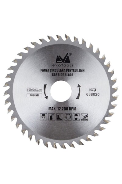 Evotools Lamă circulară cu dinți din tungsten 185 x 1,5 x 20 mm, 24 de dinți