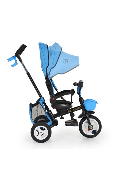 byox Foldable tricycle with rubber wheels, reversible seat and steering handle Flexy Lux Trike