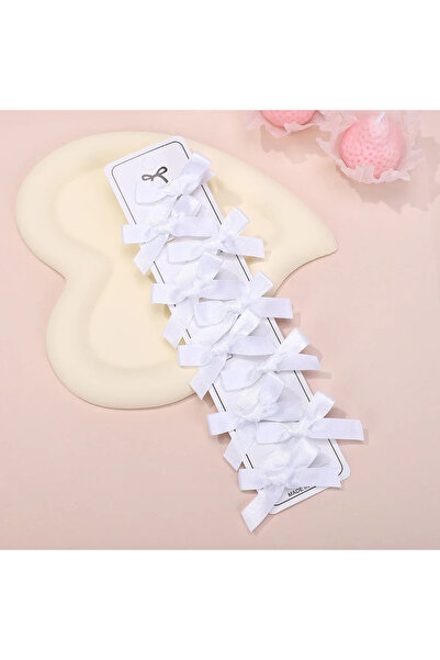 Fiyonks Atölye Women's Satin Ribbon Mini Bow Buckle 10 Pieces