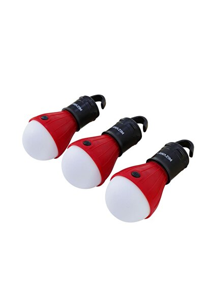 Lawazim LED Tent Light - 3 Piece Battery Powered Camping Bulb with 3 Modes and Hook
