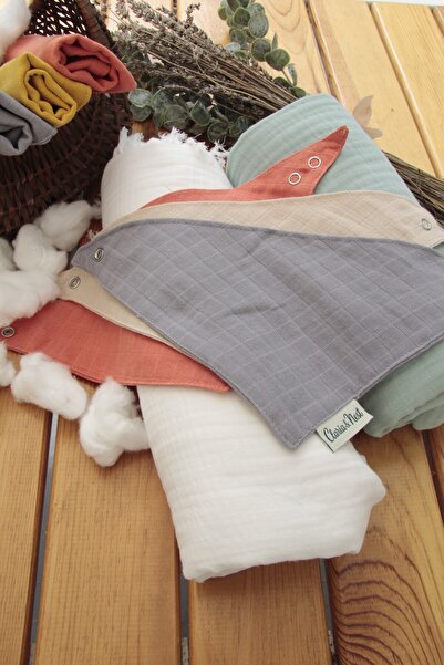 Claria&Nest 100% Cotton Double Layer Muslin |   5-Pack Baby Bibs |   2 Stage ...