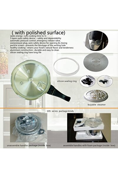 Generic Shopi Pressure Cooker, Aluminium + Stainless Steel Body with Strong Lid & Dual Handles for Cooking