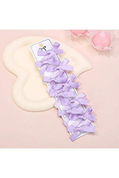 Fiyonks Atölye مشبك فيونكة صغير من الساتان للنساء 10 قطع