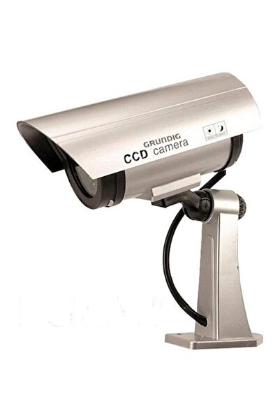 Grundig Cameră de supraveghere falsă cu LED IR roșu, gri, pentru interior și exterior