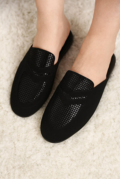 Alissa Ανδρικές παντόφλες με μαύρη σόλα Nubuck με στάμπα Q3W7K0CK