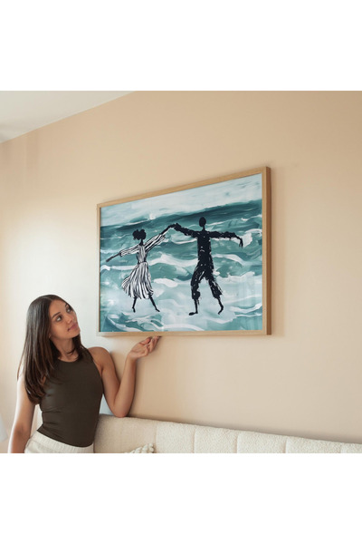 Tuba Decor Tek Parça Ahşap Çerçeveli Oturma Odası Salon Mutfak Tablo