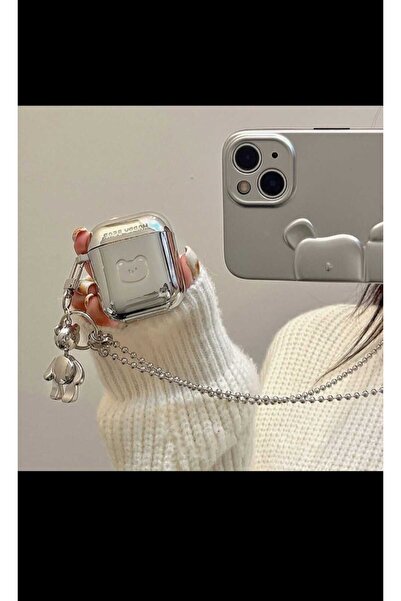 GlassySKY 1 Adet Şık Ayıcık Desen Kulaklık Kabı (Airpods 1/2)