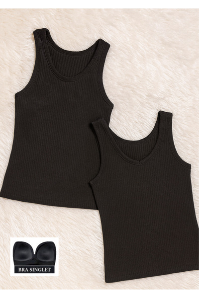 Alissa Camisole pentru femei din bumbac modal, lycra, sutien acoperit cu bral...