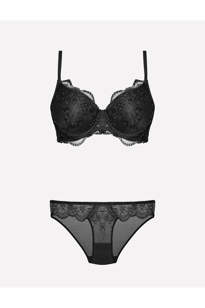 Alissa Women's Black Unpadded Bra Set W.5N4K9Rk6.T.K.S