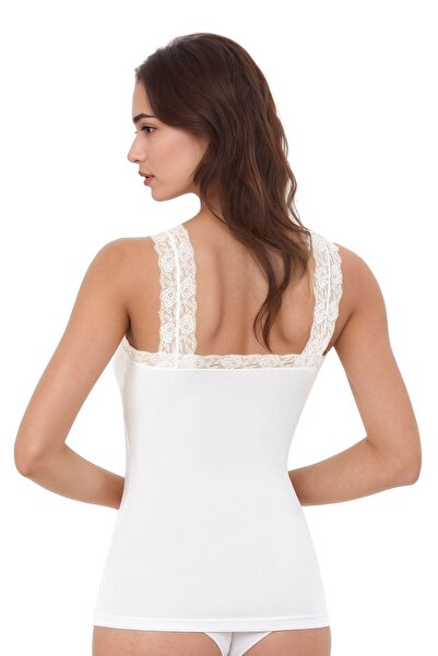 Alissa Women's Modal Cotton Lycra Lace Strap 2-Piece Undershirt W6K6K0T6Ka