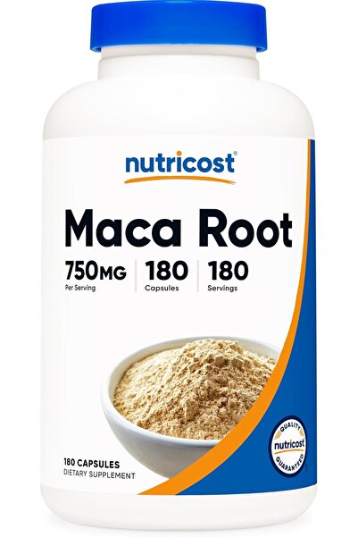 Nutricost Maca Root Capsules Lepidium meyenii 750mg 180 Caps 180 Servings