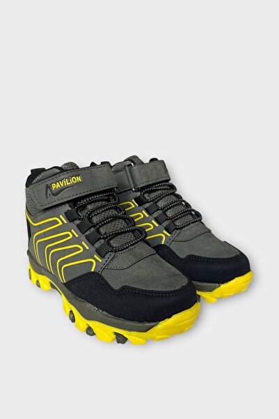 Liger Çocuk Cırtlı Bağcık Detaylı Su ve Soğuk Geçirmez Bot HAKİ - SARI