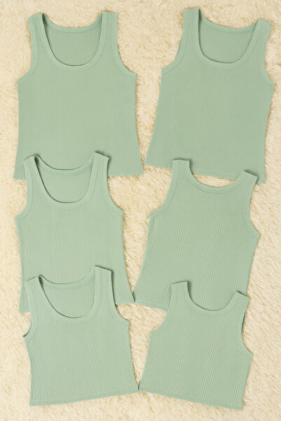 White Velvet Women's Cotton Lycra Combed Cotton Camisole 6-Piece Undershirt Q6K0K1T5Ka