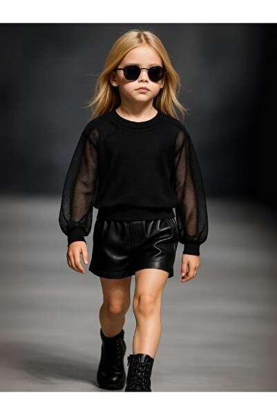 Zekids Girl's 2-Piece Underwear Bodysuit Mesh Blouse Set