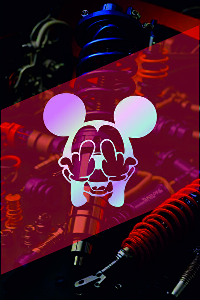 sticker ملصق زجاجي ثلاثي الأبعاد بتصميم ميكي مقاس 15×15 سم للسيارات والدراجات...