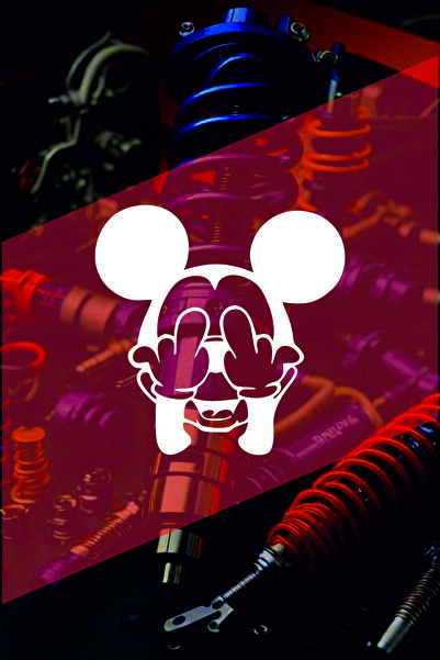 sticker ملصق زجاجي ثلاثي الأبعاد بتصميم ميكي مقاس 15×15 سم للسيارات والدراجات...