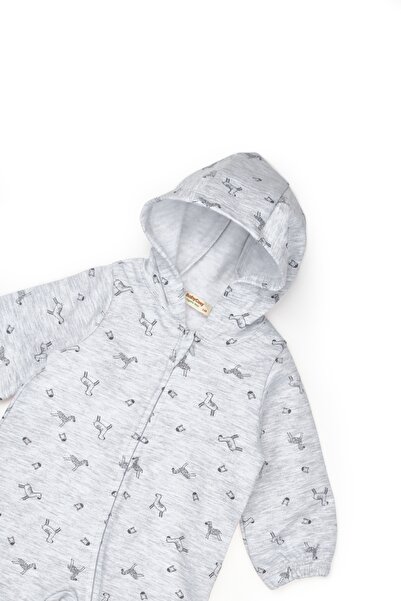 BabyCosy Organic Wear Hooded Organic Cotton Zippered Baby Romper |   Unisex & Newborn Series