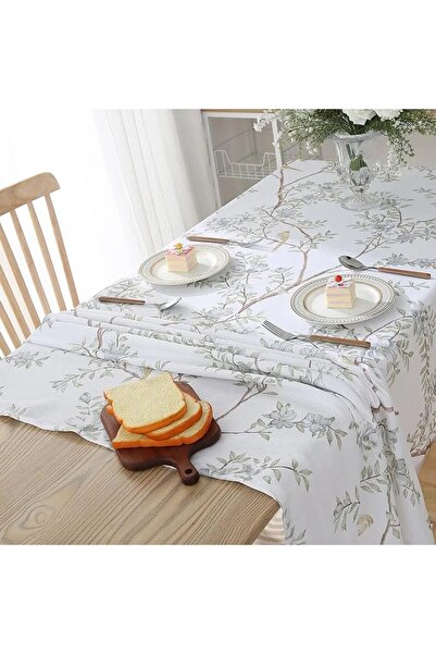 OBRO Față de masă dreptunghiulară de lux – Material gros premium, imprimeu fl...