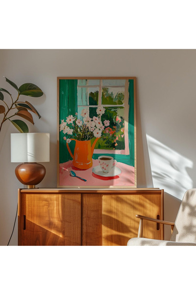 Tuba Decor Tek Parça Ahşap Çerçeveli Oturma Odası Salon Mutfak Tablo