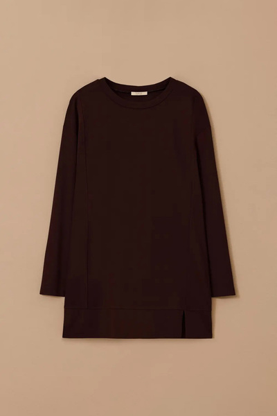 Galaxia Women's Plus Size Long Sleeve Basic Tunic - Brown