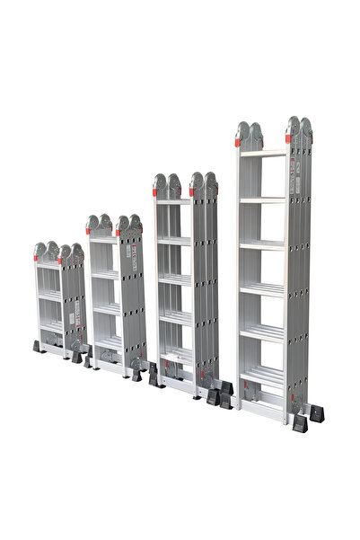 Asil Çok Amaçlı Alüminyum Katlanır Akrobat Merdiven EN131 Sertifikalı | 4x3 / 4x4 / 4x5 / 4x6 Basamaklı