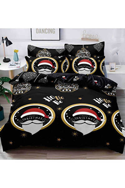 JOJO Bed linen for 2 people with elastic 180x200, ZUBI, black with balls and stars, Finet, 6 pieces